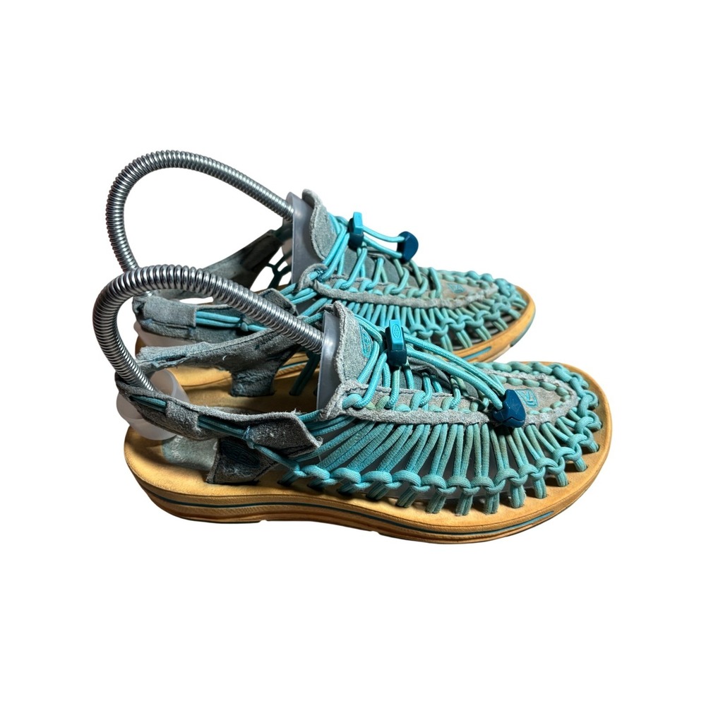 Keen Uneek Sandals Womens 6 Woven Cord Outdoor Hiking Shoes Fair Condition Soles